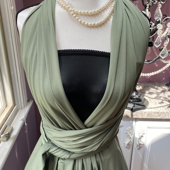 Sage Versatile Spandex Stretch Cocktail Mini Dress - Picture 3 of 11